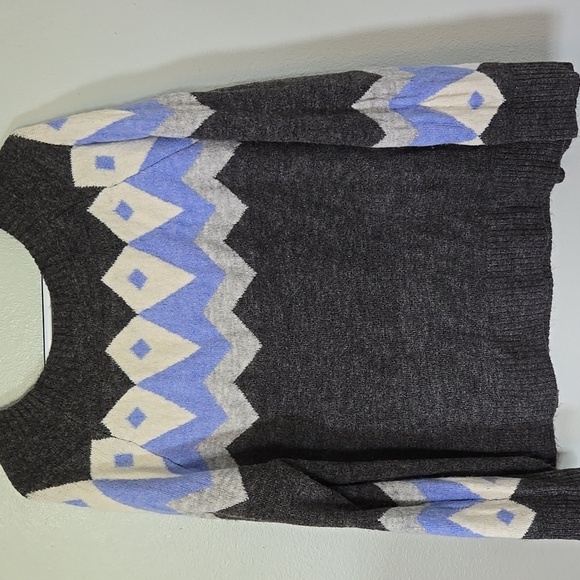 Como Vintage Gray And Blue Argyle Sweater Size Large - Picture 2 of 6